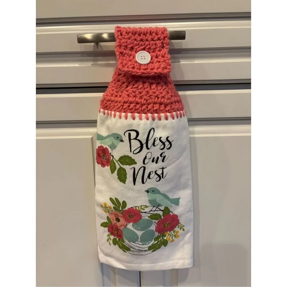 Crochet Top Kitchen Towel- Bless our nest